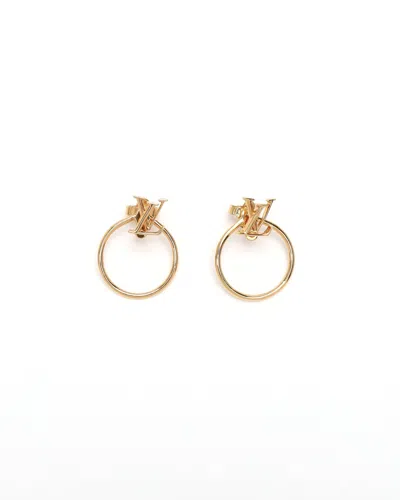 Pre-owned Louis Vuitton Lv Hoop Earrings In Yellow
