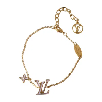 Pre-owned Louis Vuitton Lv Iconic Enamel Bracelet Pale Pink Gold