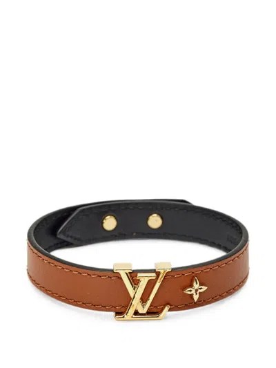Pre-owned Louis Vuitton Lv Iconic Leather Bracelet In Brown