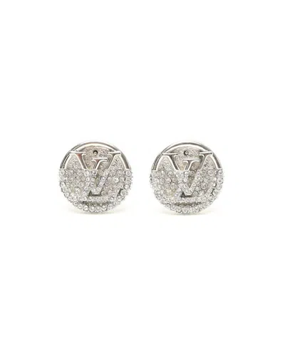 Pre-owned Louis Vuitton Lv Iconic Rhinestone Earrings In Silver