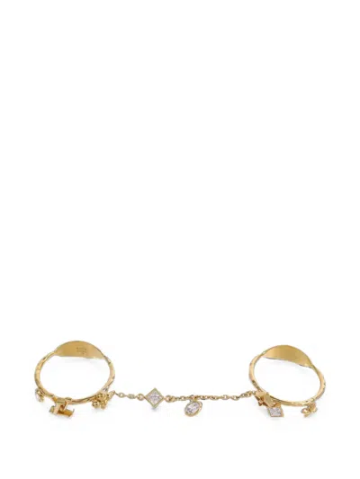 Pre-owned Louis Vuitton Lv In The Sky Crystal Ring In Gold