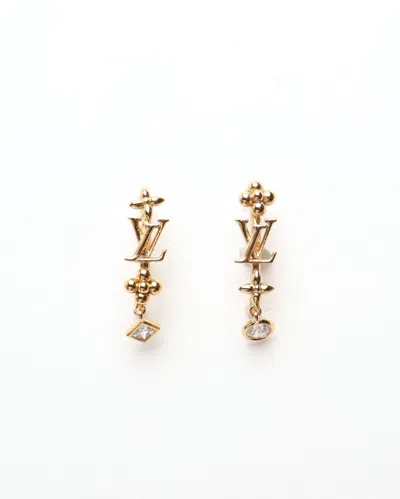Pre-owned Louis Vuitton Lv In The Sky Earrings In Gold