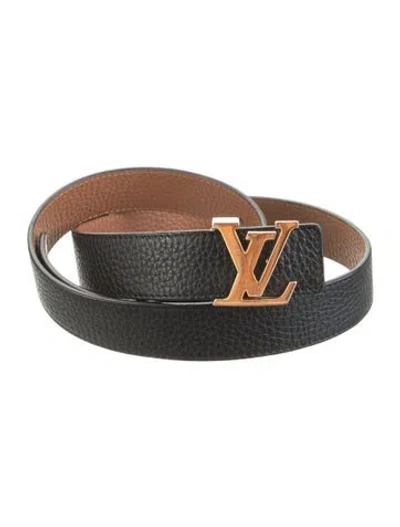 Pre-owned Louis Vuitton Lv Initiales 30mm Reversible Lv Monogram Belt In Black