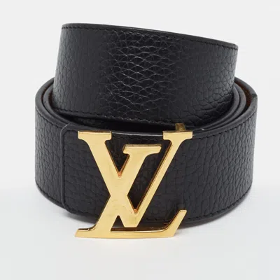 Pre-owned Louis Vuitton Lv Initiales 95cm Reversible Belt Black/brown Taurillon Leather