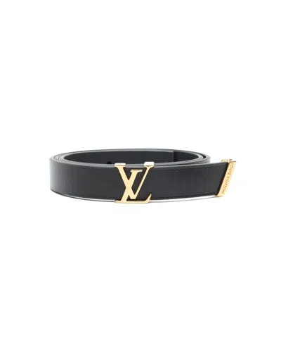 Pre-owned Louis Vuitton Lv Initiales Belt, Size 70 In Black