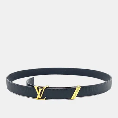 Pre-owned Louis Vuitton Lv Initiales Couture Belt In Black