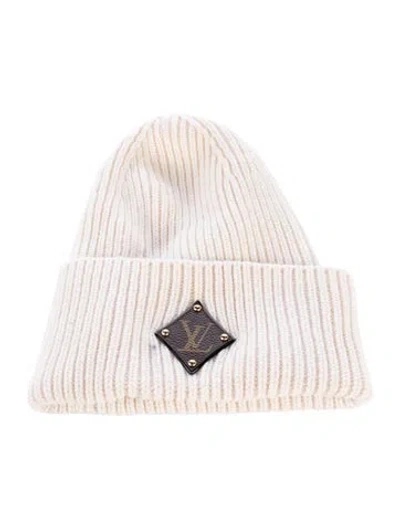 Pre-owned Louis Vuitton Lv Initials Monogram Patch Beanie In Neutrals