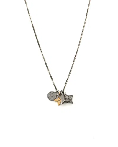 Pre-owned Louis Vuitton Lv Instinct Pendant Necklace In Silver