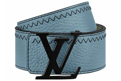 Pre-owned Louis Vuitton Lv Intials Colours Blocks 40mm Reversible Belt Blue/grey