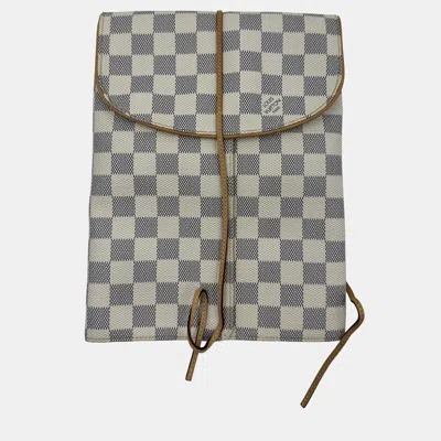Pre-owned Louis Vuitton Lv Jewllery Pouch White Monogram Canvas Bag