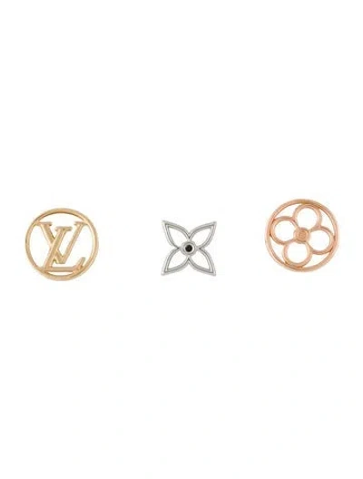Pre-owned Louis Vuitton Lv Lace Stud Earring Set In Multicolor