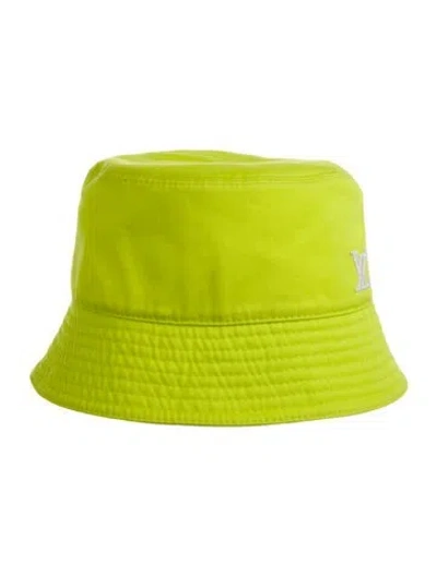 Pre-owned Louis Vuitton Lv Logo Bucket Hat In Green