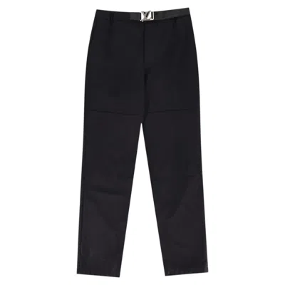 Pre-owned Louis Vuitton 'lv' Logo Buckle Belt Utility Trousers In Black