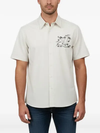 Pre-owned Louis Vuitton Lv Logo Short-sleeve Shirt In Gray
