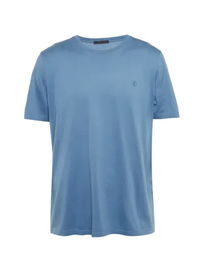 Pre-owned Louis Vuitton Lv Logo T-shirt In Blue