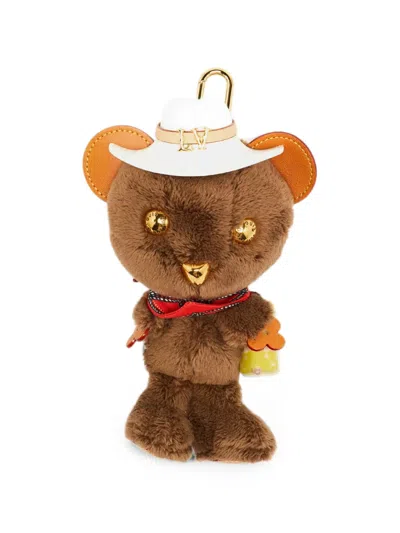 Pre-owned Louis Vuitton Lv Louis Bear Bag Charm In Brown