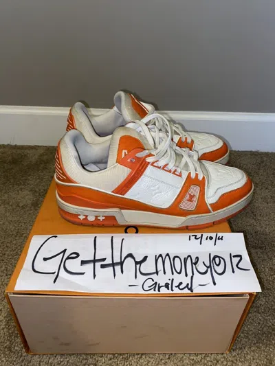 Pre-owned Louis Vuitton Lv Low Top Trainers Shoes In Orange