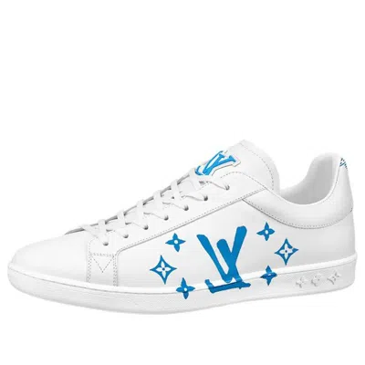 Pre-owned Louis Vuitton Lv Luxembourg Samothrace Sneakers 'white With Blue' In Multi