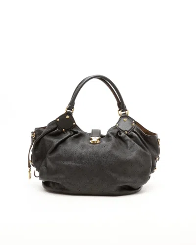 Pre-owned Louis Vuitton Lv Mahina L Monogram Tote Bag In Black