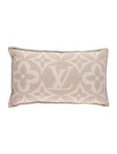 Pre-owned Louis Vuitton Lv Medallion Lumbar Cushion In Neutral