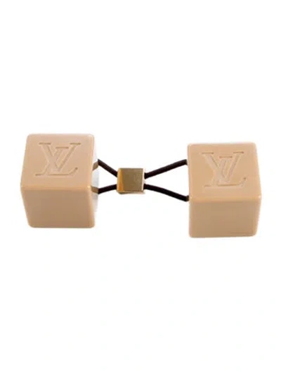 Pre-owned Louis Vuitton Lv Monogram Acrylic Hair Cubes In Neutral