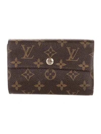 Pre-owned Louis Vuitton Lv Monogram Alexandra Wallet In Brown