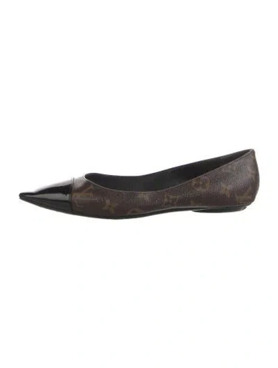 Pre-owned Louis Vuitton Lv Monogram Ballet Flats In Black/brown