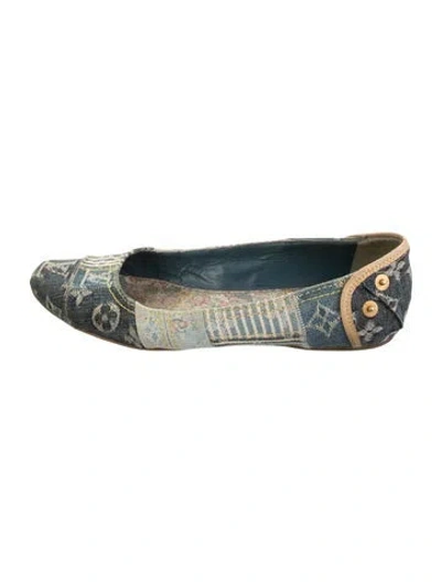 Pre-owned Louis Vuitton Lv Monogram Ballet Flats In Blue