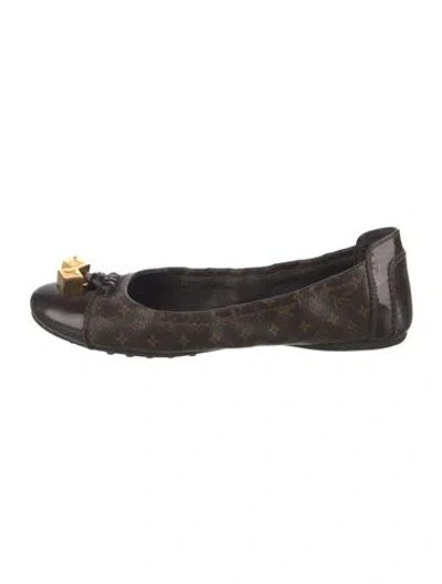 Pre-owned Louis Vuitton Lv Monogram Ballet Flats In Blue/brown