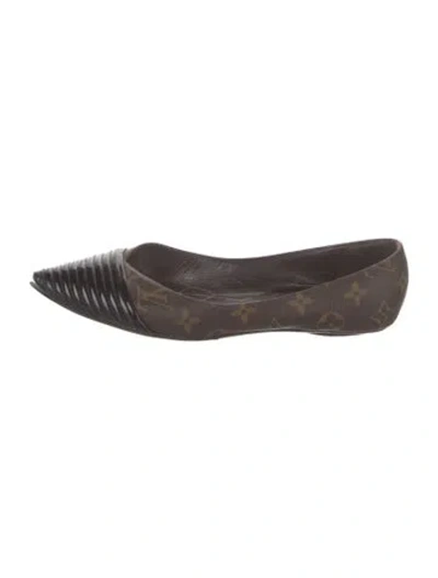 Pre-owned Louis Vuitton Lv Monogram Ballet Flats In Brown