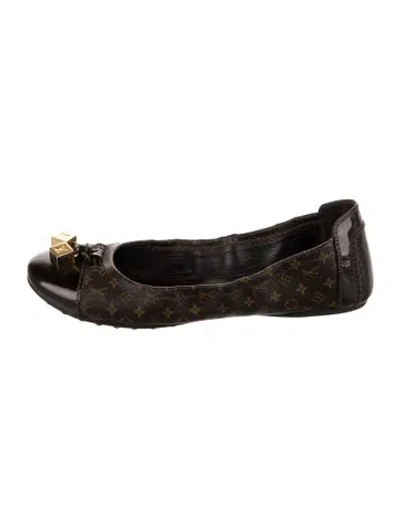 Pre-owned Louis Vuitton Lv Monogram Ballet Flats In Brown