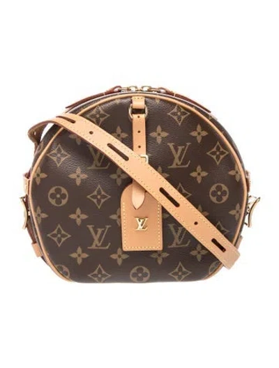 Pre-owned Louis Vuitton Lv Monogram Boite Chapeau Souple Pm In Brown