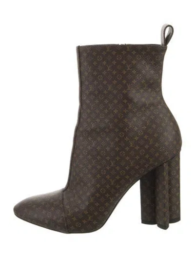 Pre-owned Louis Vuitton Lv Monogram Boots In Brown
