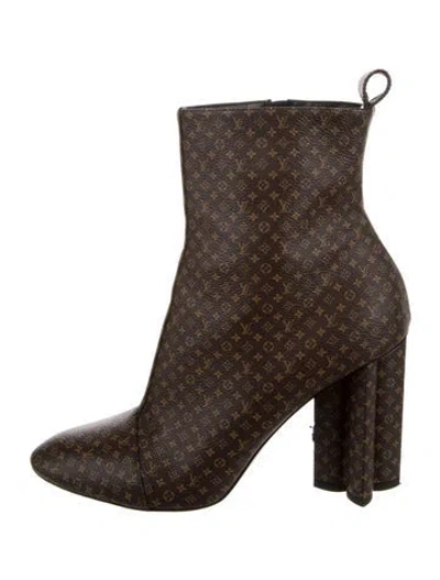Pre-owned Louis Vuitton Lv Monogram Boots In Brown