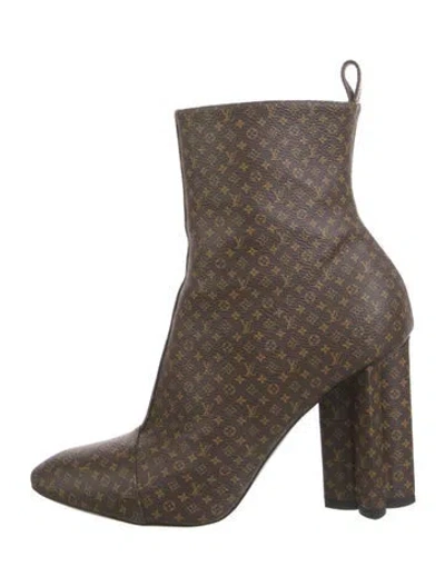 Pre-owned Louis Vuitton Lv Monogram Boots In Brown
