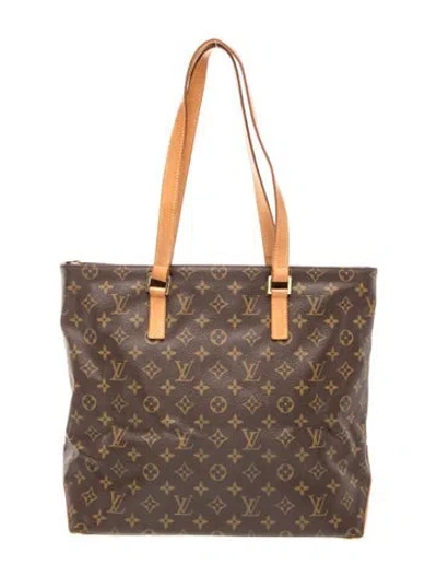 Pre-owned Louis Vuitton Lv Monogram Cabas Mezzo In Brown