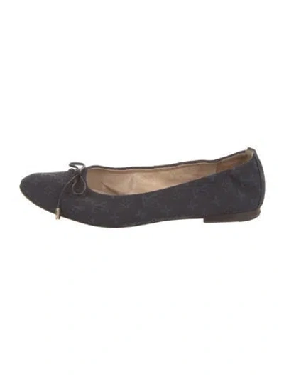 Pre-owned Louis Vuitton Lv Monogram Canvas Ballet Flats In Blue