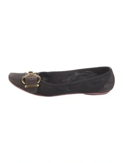 Pre-owned Louis Vuitton Lv Monogram Canvas Ballet Flats In Brown