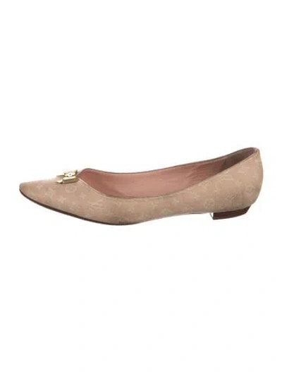 Pre-owned Louis Vuitton Lv Monogram Canvas Ballet Flats In Pink