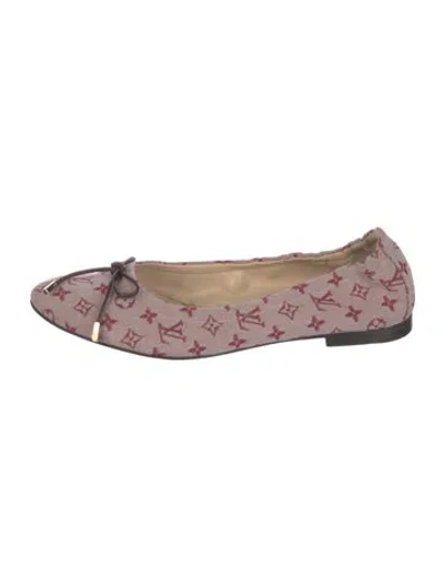 Pre-owned Louis Vuitton Lv Monogram Canvas Ballet Flats In Red