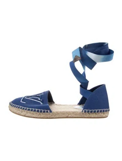 Pre-owned Louis Vuitton Lv Monogram Canvas Espadrilles In Blue