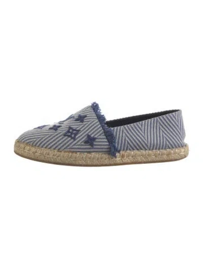 Pre-owned Louis Vuitton Lv Monogram Canvas Espadrilles In Blue/white