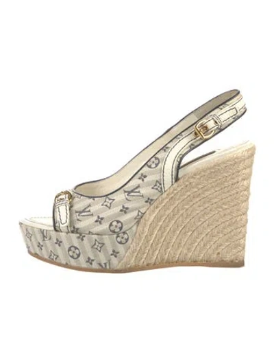 Pre-owned Louis Vuitton Lv Monogram Canvas Espadrilles In Neutral