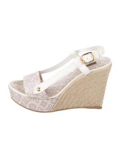 Pre-owned Louis Vuitton Lv Monogram Canvas Espadrilles In Neutral