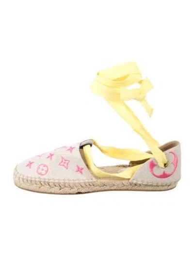 Pre-owned Louis Vuitton Lv Monogram Canvas Espadrilles In Neutrals