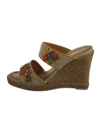 Pre-owned Louis Vuitton Lv Monogram Canvas Espadrilles In Yellow