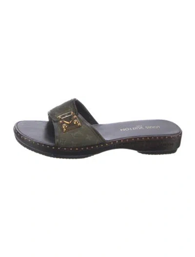 Pre-owned Louis Vuitton Lv Monogram Canvas Flats In Blue
