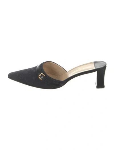 Pre-owned Louis Vuitton Lv Monogram Canvas Mules In Blue