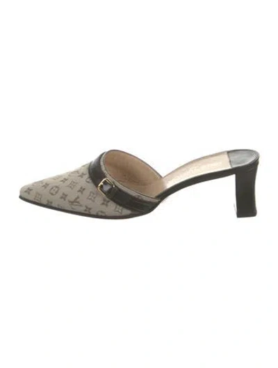 Pre-owned Louis Vuitton Lv Monogram Canvas Mules In Neutrals