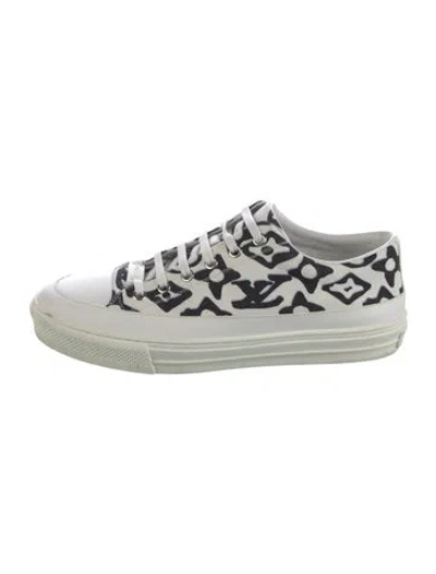 Pre-owned Louis Vuitton Lv Monogram Canvas Sneakers In Black